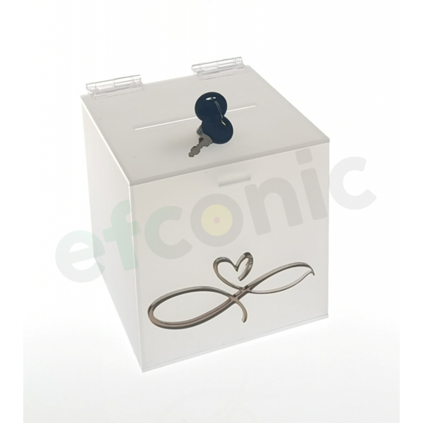 Urna plexiglas opac cu decoratiuni 15x15cm
