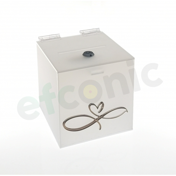 Urna plexiglas opac cu decoratiuni 15x15cm Urna plexiglas opac cu decoratiuni 15x15cm
